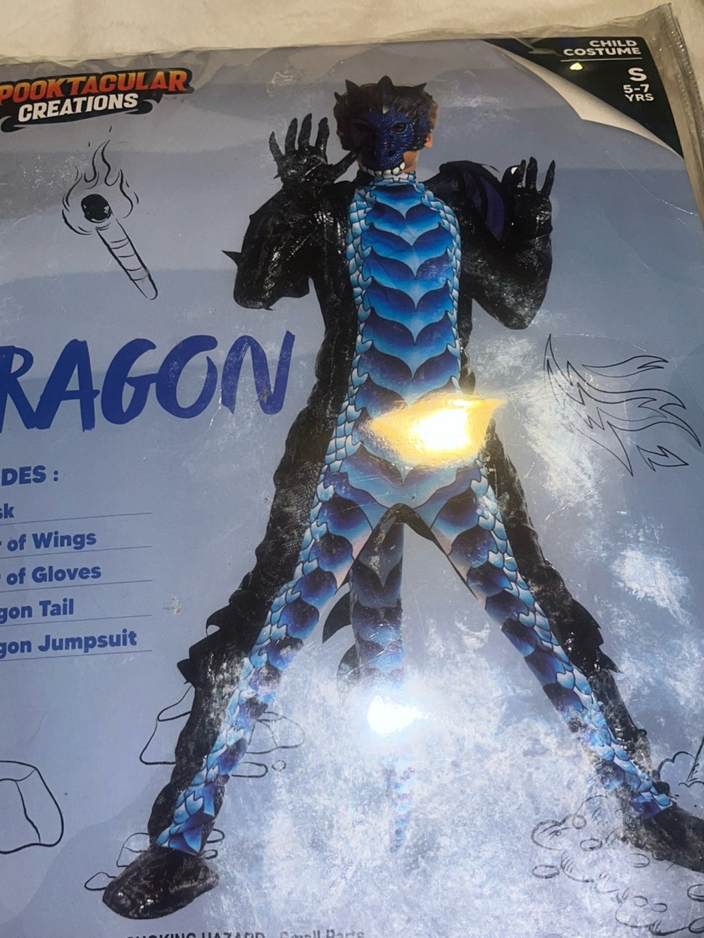 Blue Dragon Kids Costume - Child